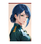 ジト目のカンフー青髪美女0（個別スタンプ：32）