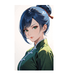 ジト目のカンフー青髪美女0（個別スタンプ：40）