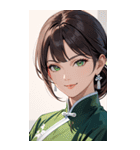 茶髪笑顔カンフー美女0（個別スタンプ：1）