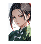 黒髪真顔カンフー美女0（個別スタンプ：1）