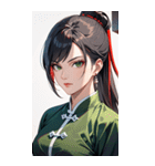 黒髪真顔カンフー美女0（個別スタンプ：2）