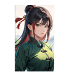 黒髪真顔カンフー美女0（個別スタンプ：3）