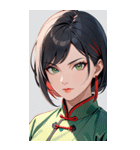 黒髪真顔カンフー美女0（個別スタンプ：11）