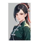 黒髪真顔カンフー美女0（個別スタンプ：12）