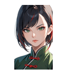黒髪真顔カンフー美女0（個別スタンプ：13）