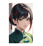 黒髪真顔カンフー美女0（個別スタンプ：14）