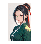 黒髪真顔カンフー美女0（個別スタンプ：15）