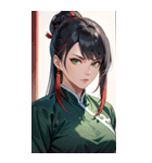 黒髪真顔カンフー美女0（個別スタンプ：17）