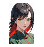 黒髪真顔カンフー美女0（個別スタンプ：18）