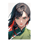 黒髪真顔カンフー美女0（個別スタンプ：32）
