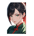 黒髪真顔カンフー美女0（個別スタンプ：38）