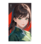 茶髪笑顔カンフー美女（個別スタンプ：14）