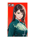 茶髪笑顔カンフー美女（個別スタンプ：19）