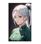 白髪真顔カンフー美女0（個別スタンプ：1）