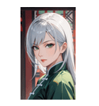 白髪真顔カンフー美女0（個別スタンプ：3）