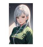 白髪真顔カンフー美女0（個別スタンプ：19）