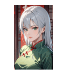 白髪真顔カンフー美女0（個別スタンプ：34）