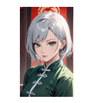 白髪真顔カンフー美女0（個別スタンプ：38）