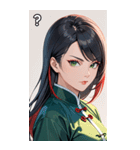 黒髪真顔カンフー美女（個別スタンプ：30）