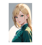 金髪真顔カンフー美女0（個別スタンプ：2）