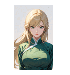 金髪真顔カンフー美女0（個別スタンプ：8）