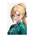 金髪真顔カンフー美女0（個別スタンプ：9）