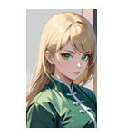 金髪真顔カンフー美女0（個別スタンプ：22）