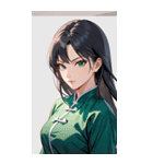 真剣黒髪カンフー女0（個別スタンプ：4）