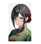 真剣黒髪カンフー女0（個別スタンプ：19）