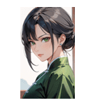 真剣黒髪カンフー女0（個別スタンプ：23）