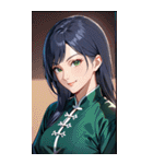 笑顔な青髪カンフー女0（個別スタンプ：3）