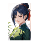 笑顔な青髪カンフー女0（個別スタンプ：5）