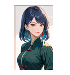 笑顔な青髪カンフー女0（個別スタンプ：6）