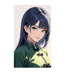 笑顔な青髪カンフー女0（個別スタンプ：8）
