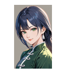 笑顔な青髪カンフー女0（個別スタンプ：10）