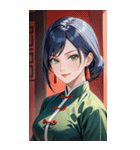 笑顔な青髪カンフー女0（個別スタンプ：11）