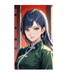 笑顔な青髪カンフー女0（個別スタンプ：13）