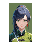 笑顔な青髪カンフー女0（個別スタンプ：14）