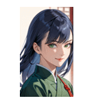 笑顔な青髪カンフー女0（個別スタンプ：25）