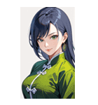 笑顔な青髪カンフー女0（個別スタンプ：27）