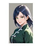 笑顔な青髪カンフー女0（個別スタンプ：30）