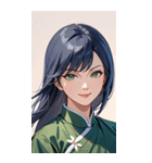 笑顔な青髪カンフー女0（個別スタンプ：31）