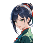 笑顔な青髪カンフー女0（個別スタンプ：33）
