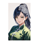 笑顔な青髪カンフー女0（個別スタンプ：36）