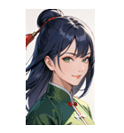 笑顔な青髪カンフー女0（個別スタンプ：38）