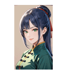 笑顔な青髪カンフー女0（個別スタンプ：40）