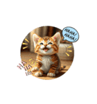 猫 動く、使えるスタンプ（個別スタンプ：8）
