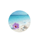 夏の海と花と月と.シンプル.healing stamp（個別スタンプ：1）