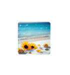 夏の海と花と月と.シンプル.healing stamp（個別スタンプ：2）