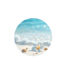 夏の海と花と月と.シンプル.healing stamp（個別スタンプ：6）